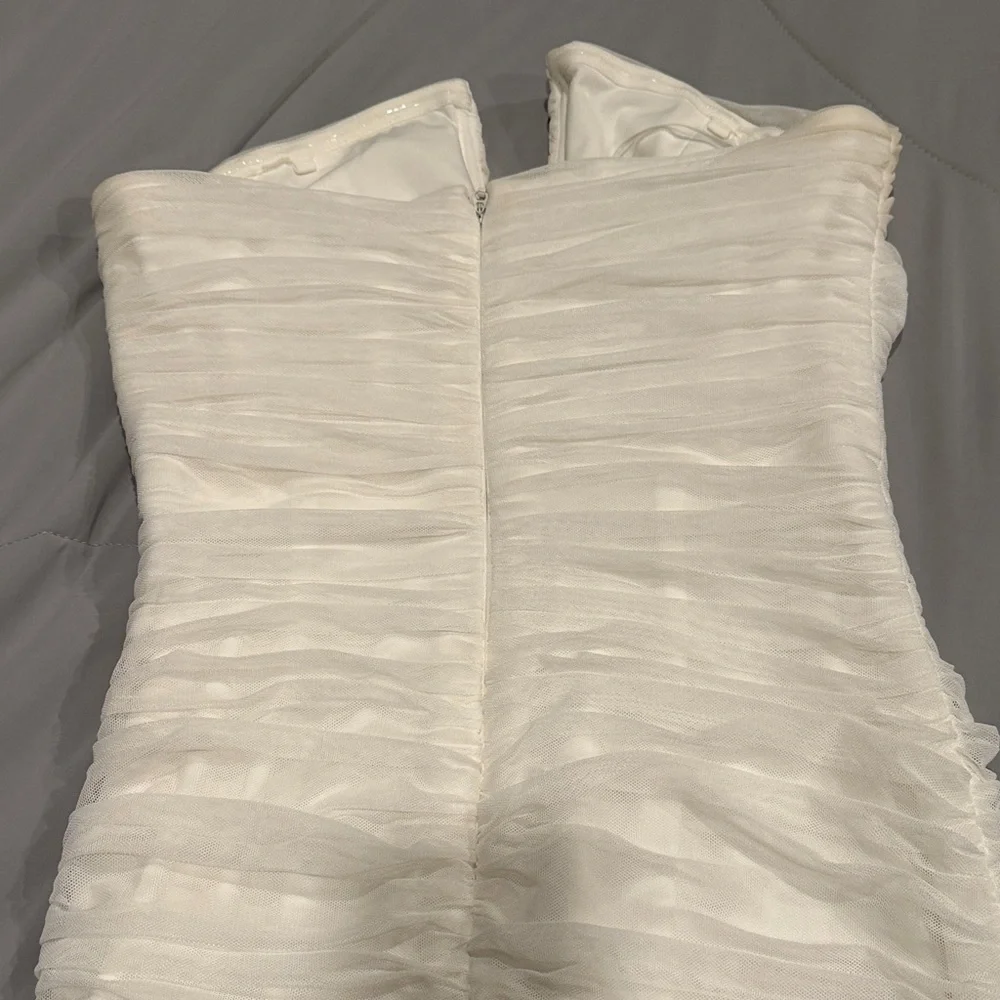 Dress The Population Brand Elegant White Strapless Dress Size Medium - Picture 7 of 8